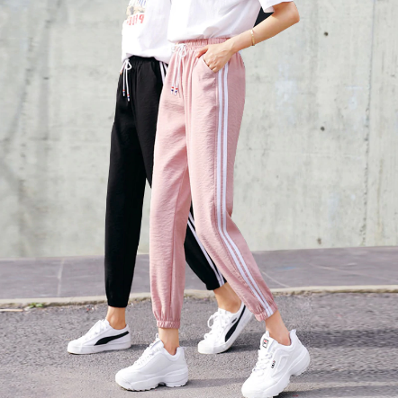 Fashion Casual Sweatpants Pants Side-Stripe Women Loose Elastic Waist Sportswear Women'S Pants New Bottoms 2019